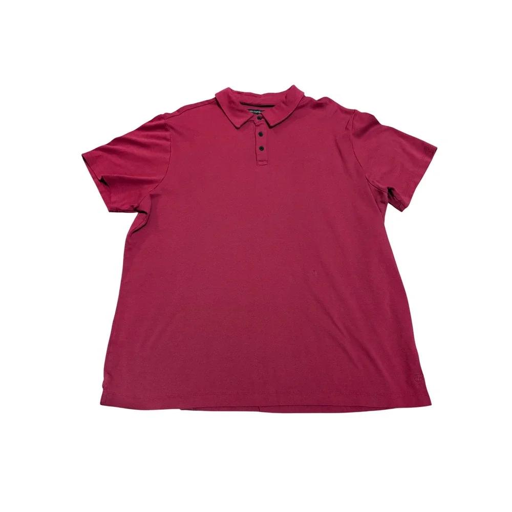 Banana Republic Mens Polo Shirt Burgundy Maroon Short Sleeve Cotton XL Preppy